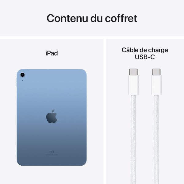 Apple iPad 10,9 pouces (Wi-Fi, 64 Go) - Bleu (10e génération)