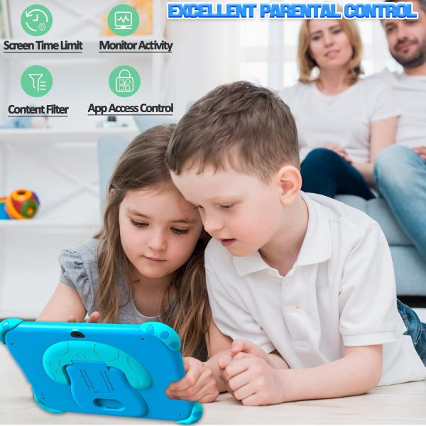 Ascrecem Tablette Enfants, 7 Pouces Tablette Android Éducative pour Enfant avec WiFi, Quad Core, 2G 32G, Bluetooth, Contrôle Parental, Logiciel Enfant Pré-Installé, Tablette...