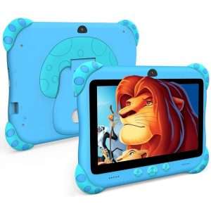 Ascrecem Tablette Enfants, 7 Pouces Tablette Android Éducative pour Enfant avec WiFi, Quad Core, 2G 32G, Bluetooth, Contrôle Parental, Logiciel Enfant Pré-Installé, Tablette...