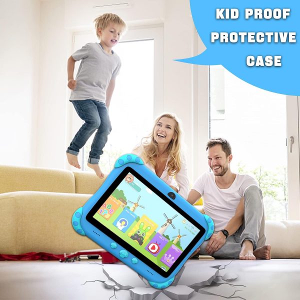 Ascrecem Tablette Enfants, 7 Pouces Tablette Android Éducative pour Enfant avec WiFi, Quad Core, 2G 32G, Bluetooth, Contrôle Parental, Logiciel Enfant Pré-Installé, Tablette...