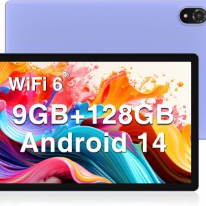 DOOGEE U10 Android 14 Tablette 9 Go RAM + 128 Go ROM (1 To TF) WiFi 6 Tablette Tactile 10 Pouces 2024, Quad-Core 2,0 GHz, 5060 mAh / 8MP + 5MP / Widevine L1 / BT 5.0, Violet