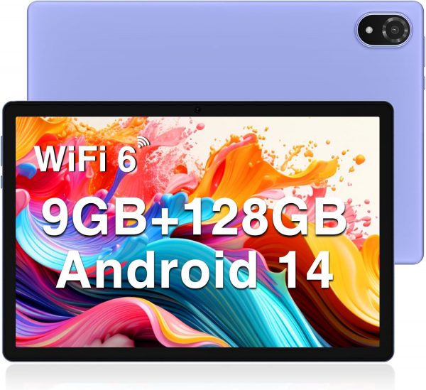 DOOGEE U10 Android 14 Tablette 9 Go RAM + 128 Go ROM (1 To TF) WiFi 6 Tablette Tactile 10 Pouces 2024, Quad-Core 2,0 GHz, 5060 mAh / 8MP + 5MP / Widevine L1 / BT 5.0, Violet