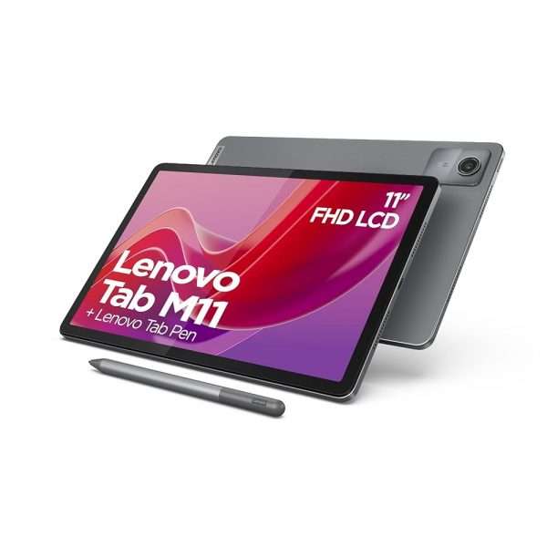 Lenovo Tab M11 - Tablette Tactile 11'' WUXGA (Processeur MediaTek Helio G88, 8 cœurs, 4 Go de RAM, eMMC 128 Go, Lenovo Tab Pen, Android 13, WiFi + Bluetooth) - Luna Gris