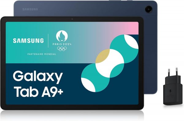 Samsung Galaxy Tab A9+ Tablet Android, 64 Go de stockage, grand écran de 11", Wifi, son 3D, anthracite, avec chargeur secteur rapide 25W inclus (version FR)