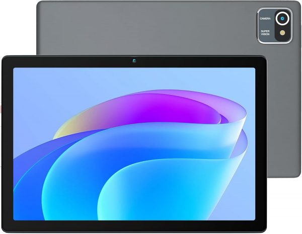 Tablette Android 12 Wqplo de 10 pouces, 2 Go de RAM, 32 Go de ROM, Quad-Core, 5000 mAh, écran tactile HD 1280x800, tablette PC de 2 MP + 5 MP (Gris)