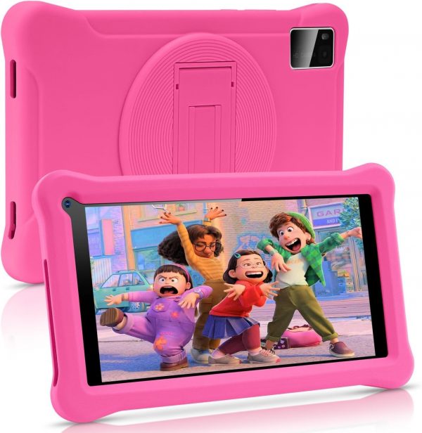 Tablette Enfants 7 Pouces Android 13 Tablette avec GMS Certifié, 8 (3+5) Go RAM 64 Go ROM (CARTE TF 128 Go), Applications Pré-Installées, WiFi Contrôle Parental Tablette...