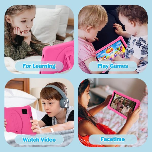 Tablette Enfants 7 Pouces Android 13 Tablette avec GMS Certifié, 8 (3+5) Go RAM 64 Go ROM (CARTE TF 128 Go), Applications Pré-Installées, WiFi Contrôle Parental Tablette...