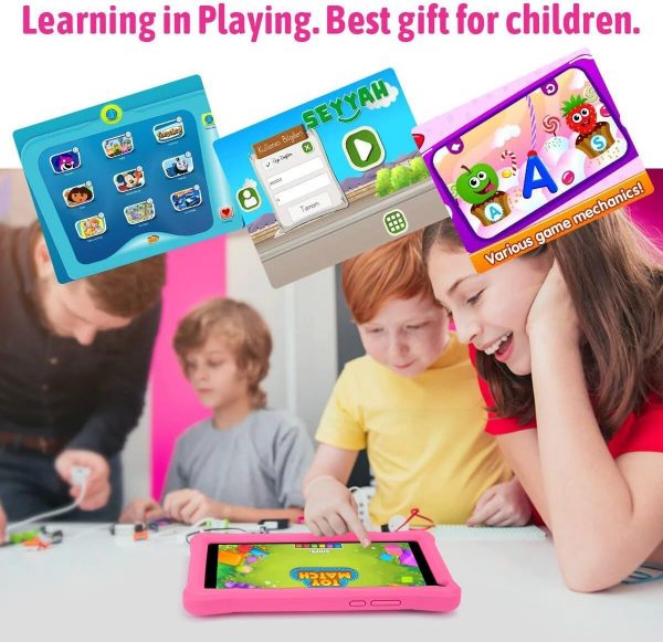 Tablette Enfants 7 Pouces Android 13 Tablette avec GMS Certifié, 8 (3+5) Go RAM 64 Go ROM (CARTE TF 128 Go), Applications Pré-Installées, WiFi Contrôle Parental Tablette...