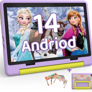 Tablette HotLight pour Enfant 10 Pouces Android 14, Tablette Enfants avec 8 Go + 64 Go (TF 1 To), Tablette Tactile Octa-Core, Applications Éducatives Pré-Installées, Contrôle...