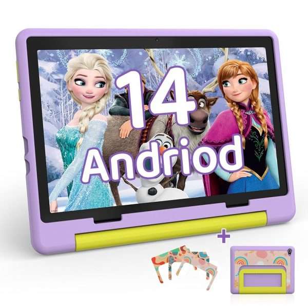 Tablette HotLight pour Enfant 10 Pouces Android 14, Tablette Enfants avec 8 Go + 64 Go (TF 1 To), Tablette Tactile Octa-Core, Applications Éducatives Pré-Installées, Contrôle...