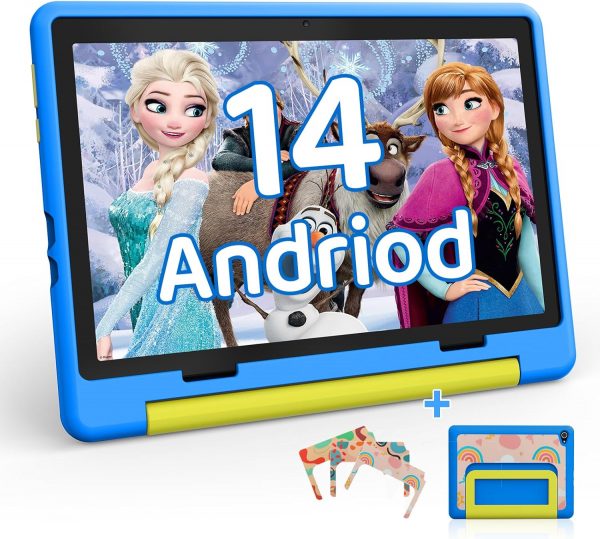 Tablette HotLight pour Enfant 10 Pouces Android 14, Tablette Enfants avec 8 Go + 64 Go (TF 1 To), Tablette Tactile Octa-Core, Applications Éducatives Pré-Installées, Contrôle...