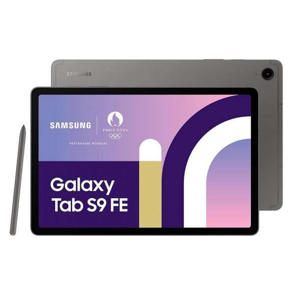 Tablette Samsung Galaxy Tab S9 FE, 10.9'' Wifi 128Go, S Pen inclus, batterie longue durée, certification IP 68, anthracite, version FR