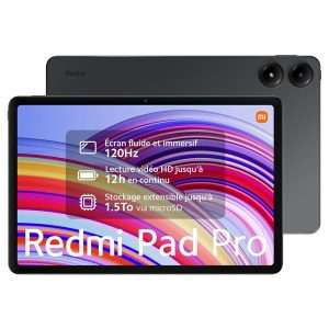 Tablette Xiaomi REDMI Pad Pro 6+ 128, écran de 12,1", batterie de 10000 mAh, caméra arrière de 8MP, jusqu'à 33,9 jours d'autonomie, gris