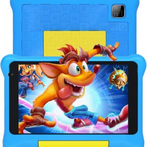 Tablette Yicty pour enfants de 7 pouces Android avec contrôle parental et éducation des enfants, Bluetooth, WiFi, double caméra, GMS, coque antichoc, application pour enfants