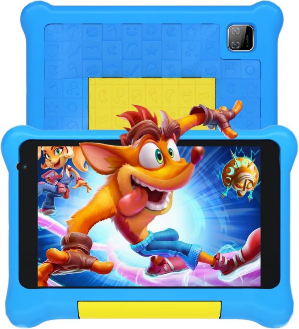 Tablette Yicty pour enfants de 7 pouces Android avec contrôle parental et éducation des enfants, Bluetooth, WiFi, double caméra, GMS, coque antichoc, application pour enfants