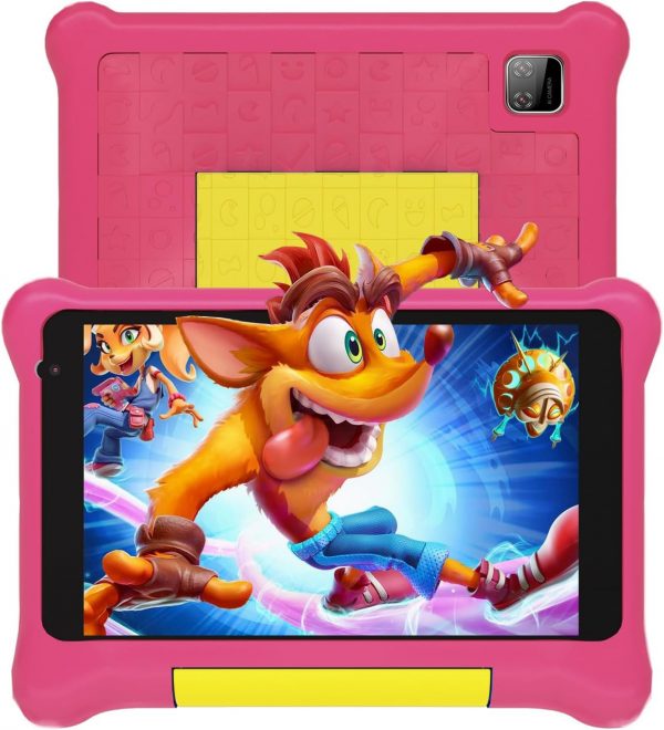 Tablette Yicty pour enfants de 7 pouces Android avec contrôle parental et éducation des enfants, Bluetooth, WiFi, double caméra, GMS, coque antichoc, application pour enfants