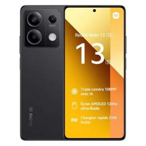 XIAOMI REDMI NOTE 13 5G Noir Graphite, Écran 6,67'', Smartphone Débloqué, Batterie mAh 5000, Mémoire ROM 256GO, RAM 8GO, Android 13, MediaTek Dimensity 6080, Gravure en 6nm,