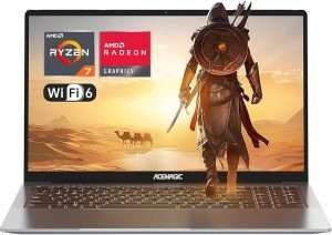 ACEMAGIC Gaming Ordinateur Portable avec Boîtier en Métal et Rétroéclairé, AMD Ryzen 7 5700U (8C/16T, jusqu'à 4,3 GHz) pour PC Portables Gamer, 16,1 Pouces FHD, 16Go DDR4, 512Go...