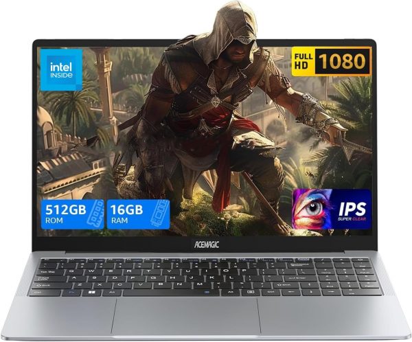 ACEMAGIC Gaming Ordinateur Portable avec Boîtier en Métal et Rétroéclairé, AMD Ryzen 7 5700U (8C/16T, jusqu'à 4,3 GHz) pour PC Portables Gamer, 16,1 Pouces FHD, 16Go DDR4, 512Go...