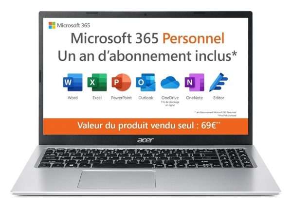 Acer Aspire 1 A115-32-C3AK Ordinateur Portable 15,6'' Full HD, PC Portable (Intel Celeron N4500, RAM 4 Go, 128 Go eMMC, Intel UHD Graphics, Windows 11) - Portable Gris