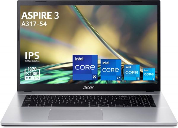 Acer Aspire 3 A317-54-54DZ, Ordinateur Portable 17,3'' Full HD IPS, PC Portable (Intel Core i5-1235U, RAM 16 Go, SSD 512 Go, Intel Iris Xe Graphics, Windows 11), Ordinateur...