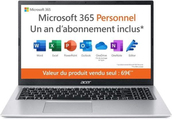 Acer Aspire 3 A317-54-54DZ, Ordinateur Portable 17,3'' Full HD IPS, PC Portable (Intel Core i5-1235U, RAM 16 Go, SSD 512 Go, Intel Iris Xe Graphics, Windows 11), Ordinateur...