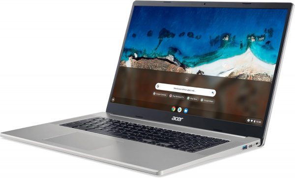 Acer Chromebook 317 CB317-1H-C7TP Ordinateur Portable 17,3'' Full HD, PC Portable (Intel Celeron N4500, RAM 8 Go, 256 Go eMMC, Intel UHD Graphics, Chrome OS), Portable Gris Argenté