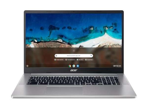 Acer Chromebook 317 CB317-1H-C7TP Ordinateur Portable 17,3'' Full HD, PC Portable (Intel Celeron N4500, RAM 8 Go, 256 Go eMMC, Intel UHD Graphics, Chrome OS), Portable Gris Argenté