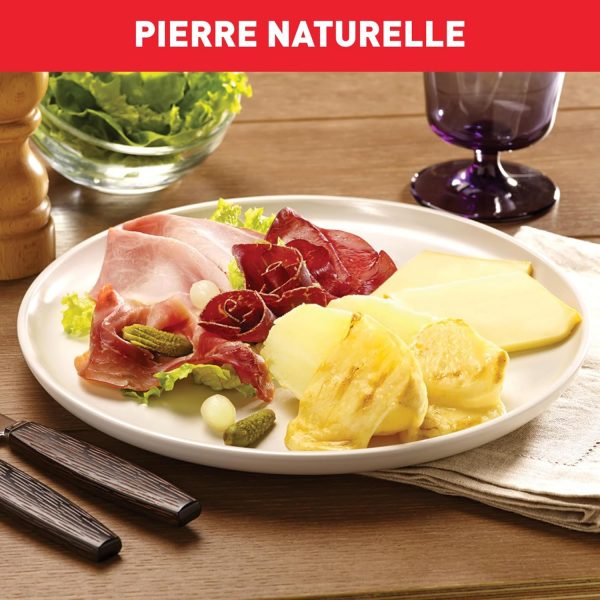 Appareil à raclette et pierrade Tefal, fonte parfaite du fromage, jusqu'à 10 personnes, pierre de lave naturelle, rangement des accessoires sous l'appareil, inox et design raclette