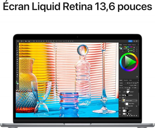 Apple 2022 MacBook Air avec puce M2 : écran Liquid Retina de 13,6 pouces, 8 Go de RAM, 256 Go de stockage SSD ; gris sidéral