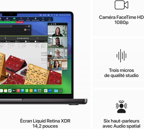 Apple 2023 MacBook Pro Ordinateur Portable avec M3 Pro, CPU 11 cœurs, GPU 14 cœurs : écran Liquid Retina XDR 14,2 pouces, 18 Go de mémoire unifiée, 512 Go de stockage SSD ; noir