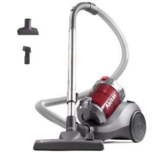 Aspirateur cylindrique puissant Akitas 800W sans sac avec tête de buse allemande Wessel Werk pour sols durs et tapis