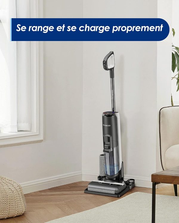 Aspirateur Eau et Poussière sans Fil Tineco Floor One S5 Intelligent pour sols durs, écran Digital, Longue autonomie, Parfait pour les saletés collantes et les poils d’animaux