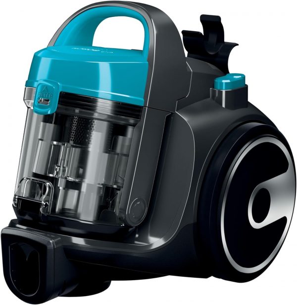 Bosch Électroménager Série 2, BGS05X240, aspirateur traîneau sans sac compact et léger, rayon d'action de 9 m, pour tous les types de sols, avec accessoire spécial poils, turquoise