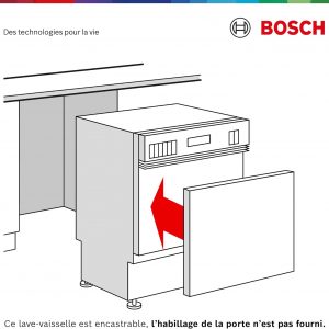 Bosch SMI4HTB31E - Série 4 - Lave-vaisselle encastrable - 60 cm - 12 couverts - 44 dB - Bandeau noir