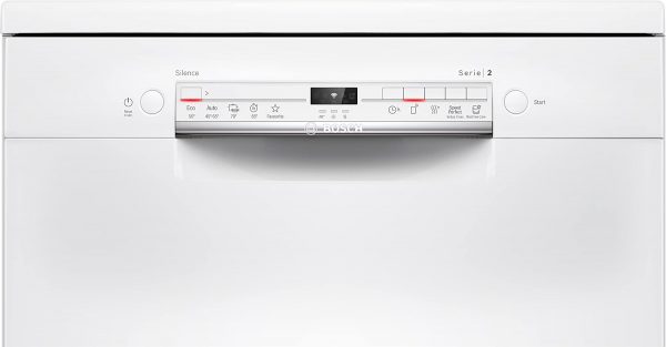 Bosch SMS2ITW12E - Série 2, Lave-vaisselle à poser libre - 60 cm - Home Connect - 12 couverts - Moteur EcoSilence - Blanc