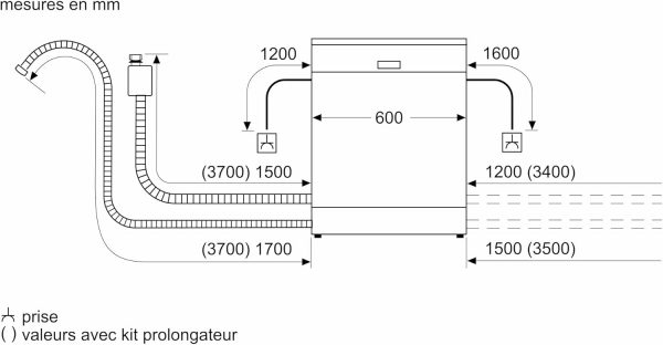 Bosch SMS2ITW12E - Série 2, Lave-vaisselle à poser libre - 60 cm - Home Connect - 12 couverts - Moteur EcoSilence - Blanc