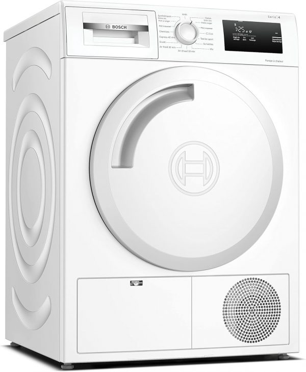 Bosch WQG233D0FR - Série 6 - Sèche-linge à pompe à chaleur - 8 kg - 112 L - Design AntiVibration - Blanc