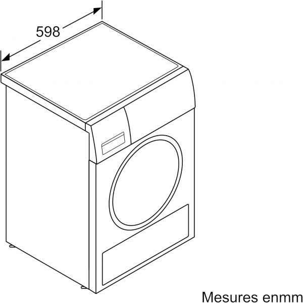 Bosch WQG233D0FR - Série 6 - Sèche-linge à pompe à chaleur - 8 kg - 112 L - Design AntiVibration - Blanc