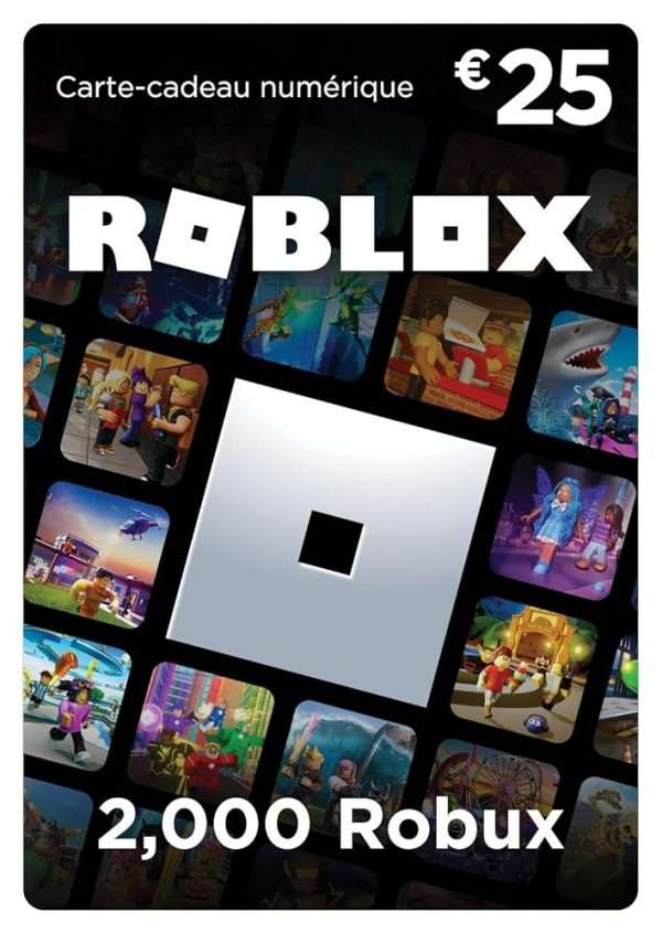 Carte Cadeau Roblox - 2 000 Robux (article virtuel exclusif inclus) (Code numérique pour ordinateur, téléphone, tablette, Xbox One, Xbox Series X|S, Oculus Rift et HTC Vive)