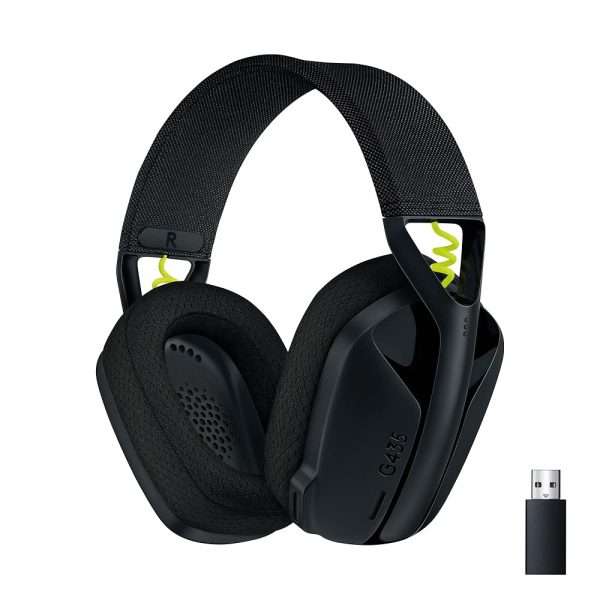 Casque Gamer léger sans fil Logitech G435 LIGHTSPEED & Bluetooth, circum-auriculaire, avec micro intégré, batterie de 18h, compatible avec Dolby Atmos, PC, PS4, PS5, mobile,...