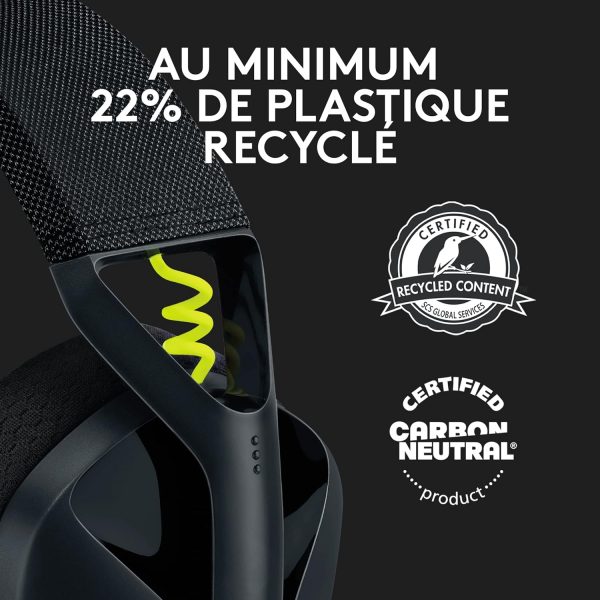 Casque Gamer léger sans fil Logitech G435 LIGHTSPEED & Bluetooth, circum-auriculaire, avec micro intégré, batterie de 18h, compatible avec Dolby Atmos, PC, PS4, PS5, mobile,...