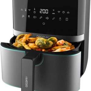 Cecotec Friteuse sans Huile 5,5 L Cecofry Full InoxBlack Pro 5500. 1600 W, Diététique, Numérique avec Finitions en Acier inoxydable, 5,5 L de capacité et technologie PerfectCook