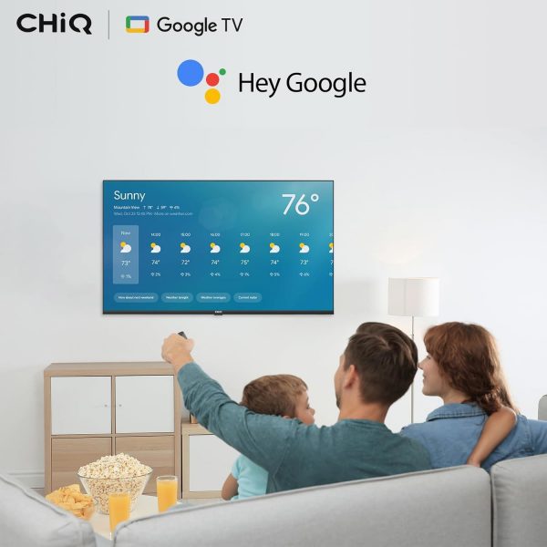 CHIQ L32H7G TV Smart de 32 pouces HD LED au design sans cadre HDR, Google TV, Google Assistant, Chromecast intégré, Dolby Audio, WiFi, Bluetooth, HDMI, USB 2.0, CI+ 2023