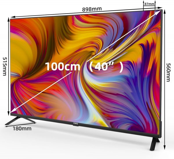 CHIQ L40H7G Téléviseur Intelligent 40 Pouces, Full HD 1080P Design Slim Google TV, Assistant Google, Chromecast intégré HDR10&HLG, Mode Audio Dolby Triple Tuner Vidéo 2023