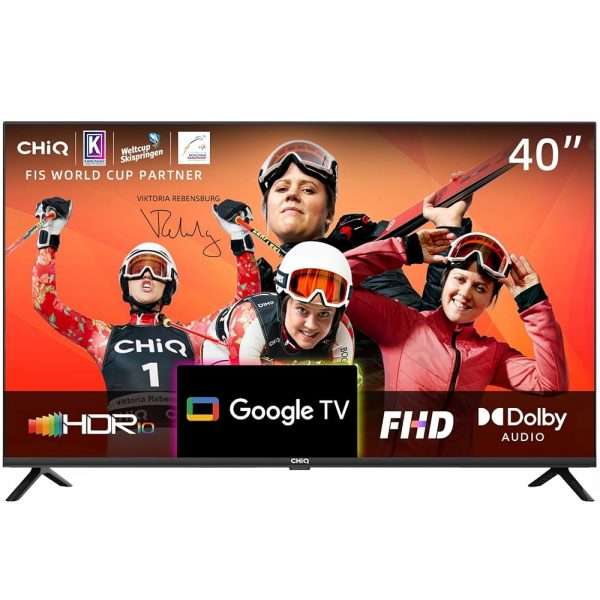 CHIQ L40H7G Téléviseur Intelligent 40 Pouces, Full HD 1080P Design Slim Google TV, Assistant Google, Chromecast intégré HDR10&HLG, Mode Audio Dolby Triple Tuner Vidéo 2023