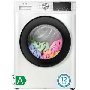 CHiQ Lave-linge CFL80-14586IM3XWA, Chargement frontal 8 kg, Space Pro, Moteur Inverter stable, 1400 tr/min, Programme intelligent à IA, Fonction vapeur, Lavage rapide 15 minutes