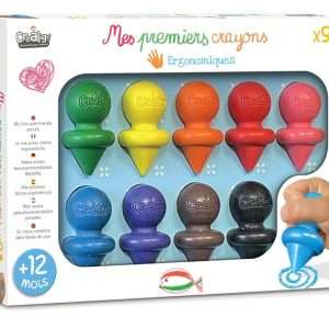 Crea lign' Coffret Loisir Créatif - Mes Premiers Crayons x9 - Dès 12 Mois - CL195