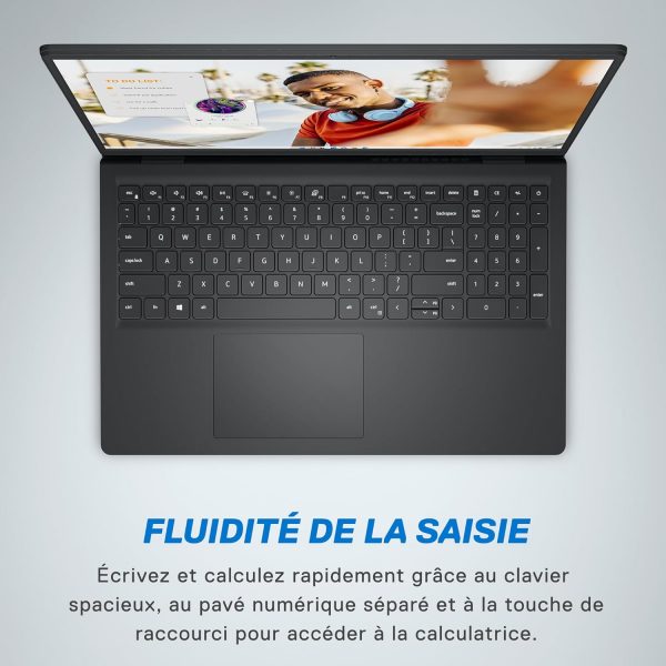 Dell Inspiron 15 3535 Ordinateur Portable 15.6" FHD (1920 x 1080), Processeur AMD Ryzen 5 7520U, Graphique AMD Radeon, RAM 8Go, SSD 512Go, Windows 11 Home, Clavier AZERTY