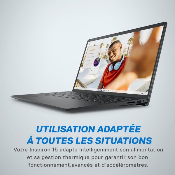 Dell Inspiron 15 3535 Ordinateur Portable 15.6" FHD (1920 x 1080), Processeur AMD Ryzen 5 7520U, Graphique AMD Radeon, RAM 8Go, SSD 512Go, Windows 11 Home, Clavier AZERTY